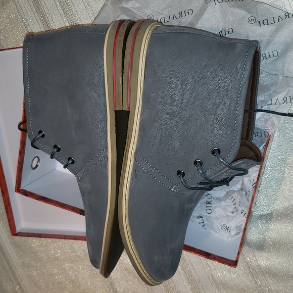 Giraldi NEW 'Danny-4' Chukka Boots Faux Suede NIB Grey Men's 13 - Picture 9 of 16